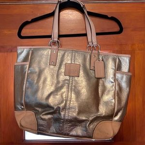 Silver coach bag
